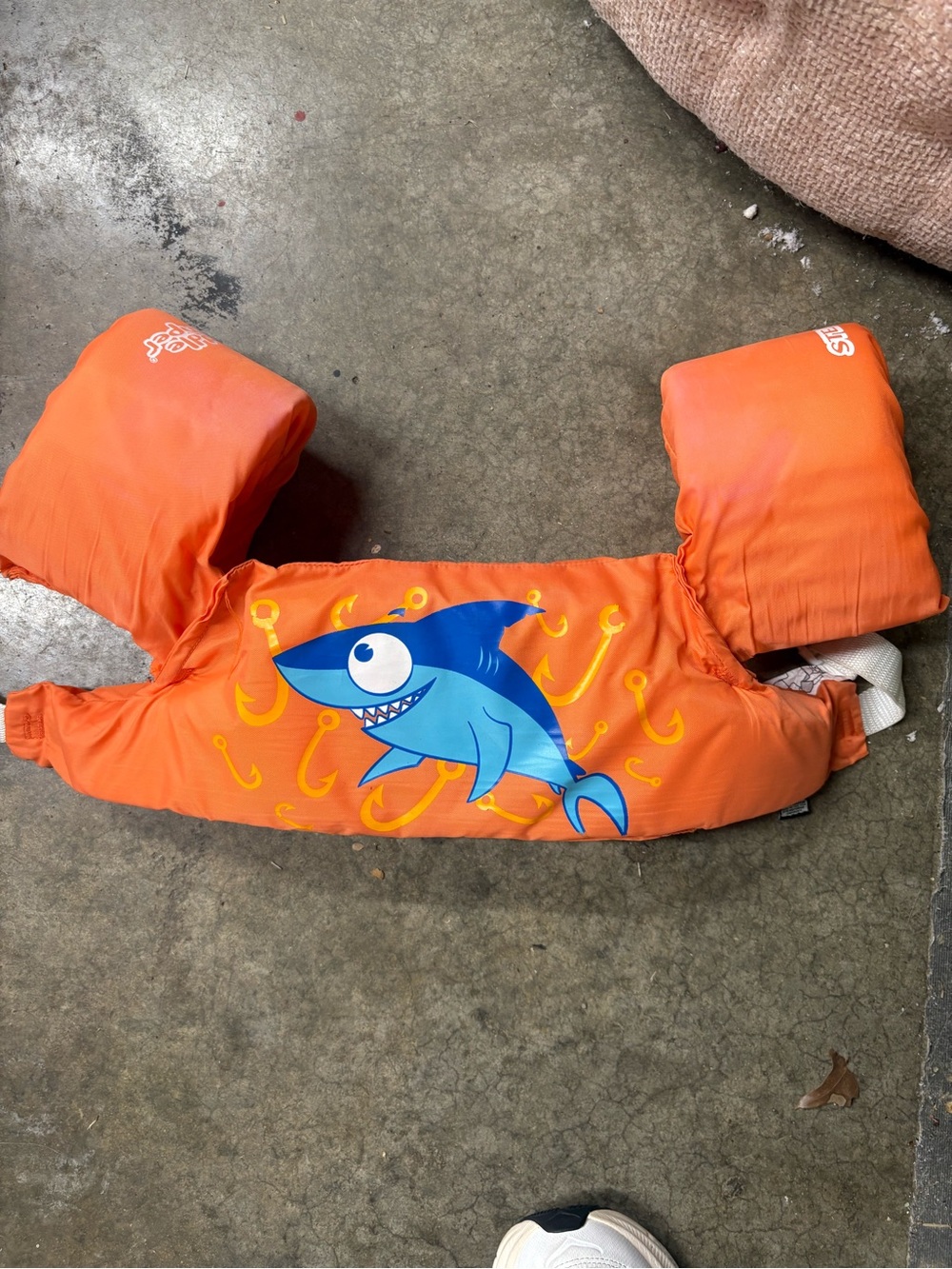 Kids Orange Shark Swim Vest - Infant Floatation Aid